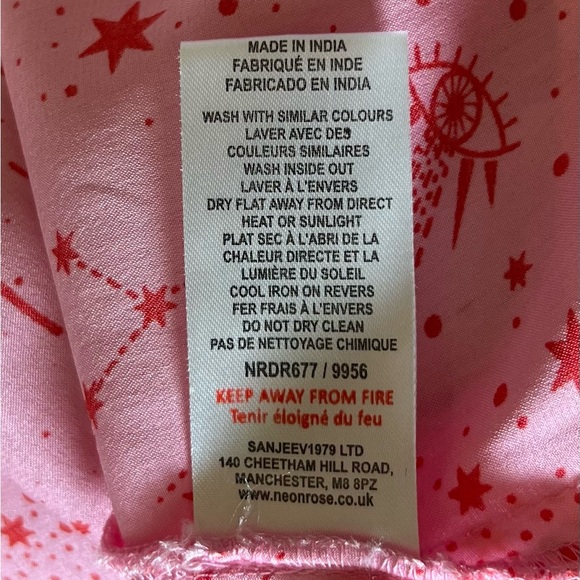 Neon Rose Ruched Bust Midi Tea Dress In Pink Red Celestial Satin Size XL… - Picture 8 of 14